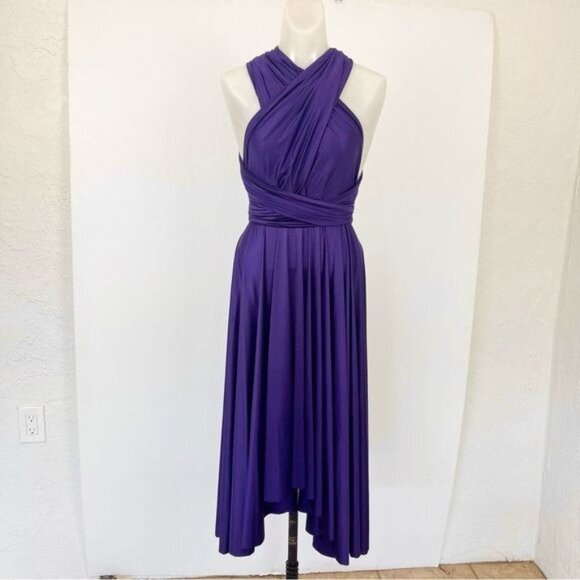 Butter by Nadia purple Wrap Dress Long One size - Picture 2 of 13